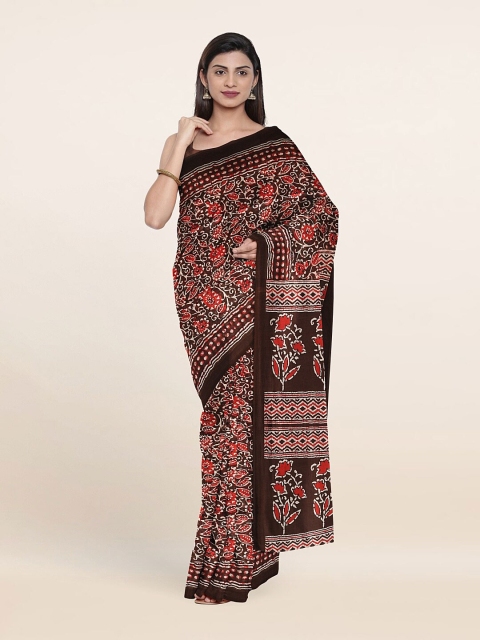

Pothys Brown & Red Floral Saree