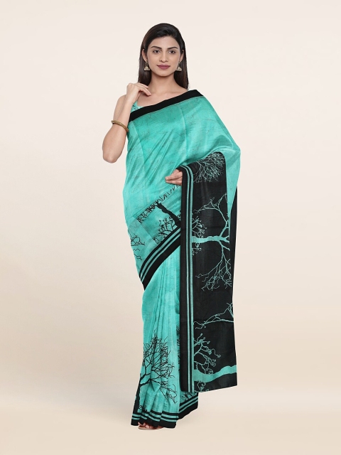

Pothys Blue & Black Printed Saree