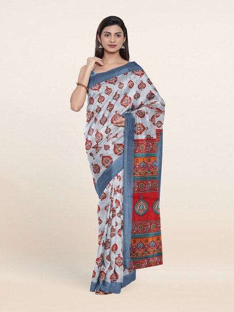 

Pothys Blue & Red Printed Saree