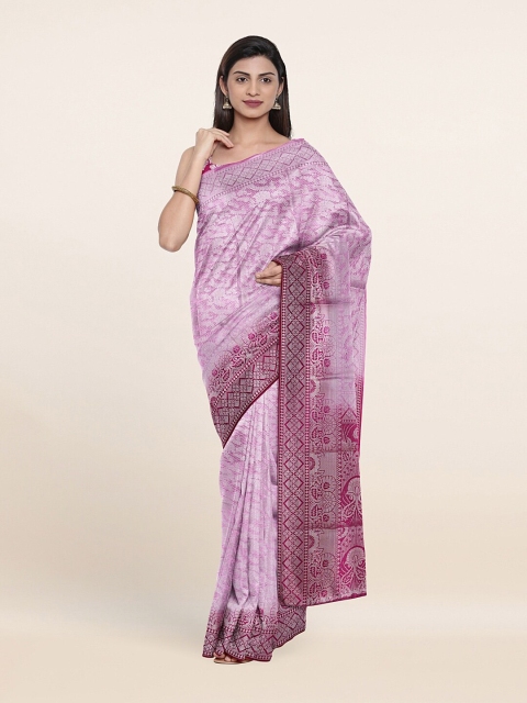 

Pothys Lavender & Magenta Floral Zari Art Silk Saree