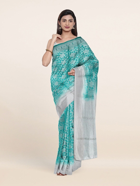 

Pothys Green & Grey Ethnic Motifs Zari Art Silk Saree