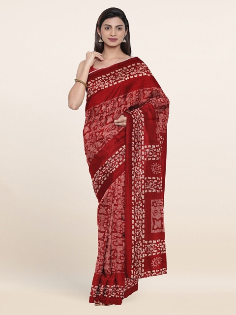 

Pothys Maroon & White Printed Saree