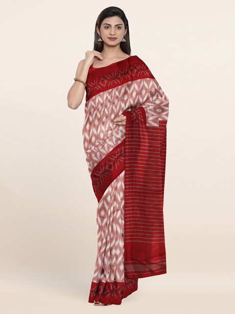 

Pothys Mauve & White Printed Saree