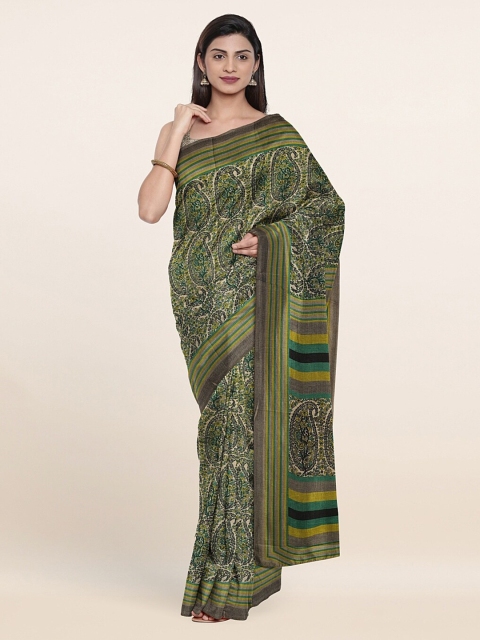 

Pothys Green & Black Ethnic Motifs Saree