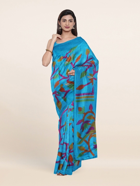 

Pothys Blue & Red Floral Print Saree