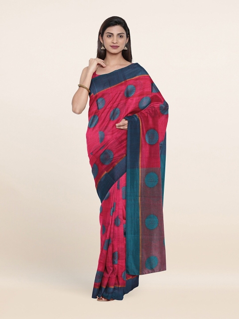 

Pothys Pink & Blue Ethnic Motifs Saree