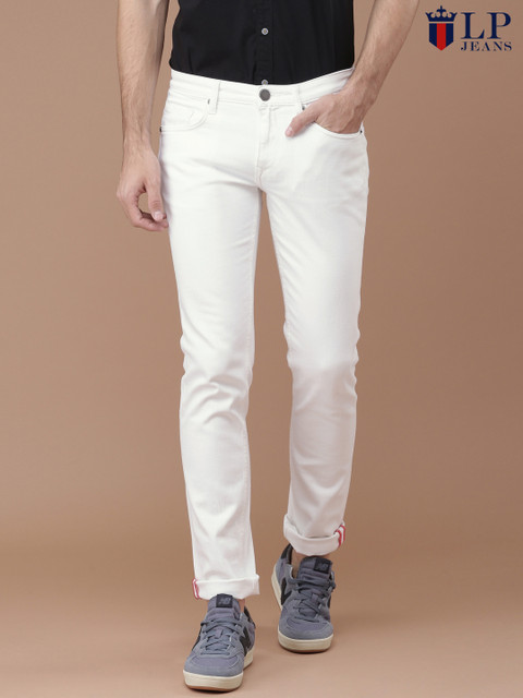 

Louis Philippe Jeans Men White Slim Fit Low Rise Clean Look Stretchable Jeans