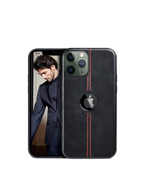 

TREEMODA Iphone 11pro Back Case Solid Black Leather Mobile Accessories
