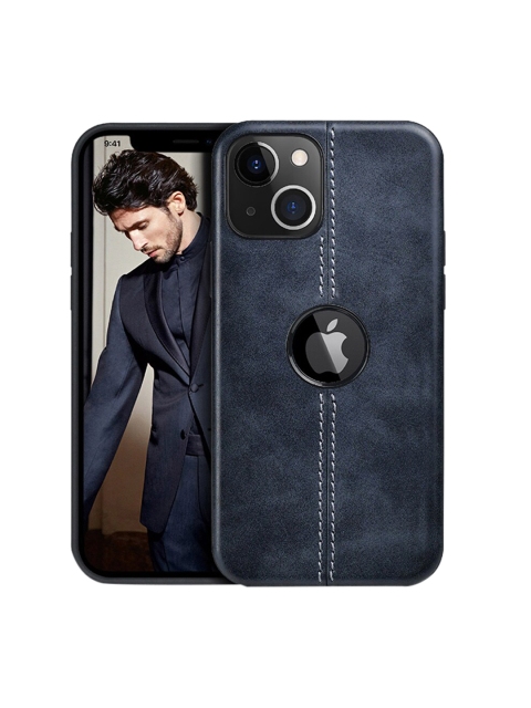 

TREEMODA Solid Navy Blue Leather Apple iPhone 13 Pro Back Cover