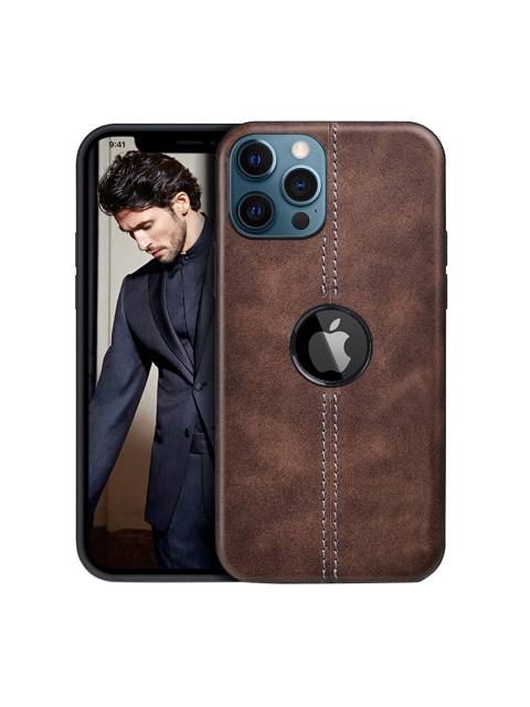 

TREEMODA Brown Solid iPhone 12 Pro Max Leather Back Case