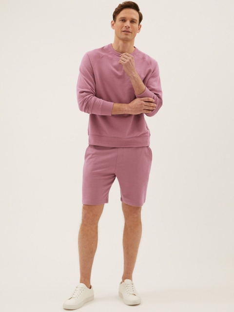 

Marks & Spencer Men Pink Low-Rise Shorts