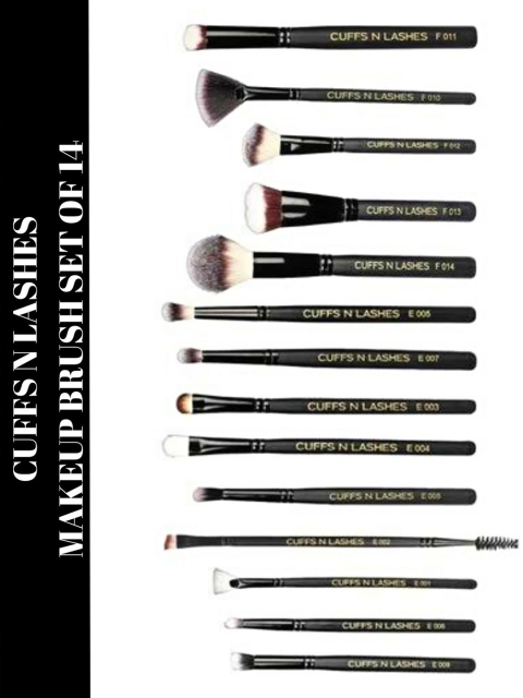 

CUFFS N LASHES Set of 14 makeup brushes, Black