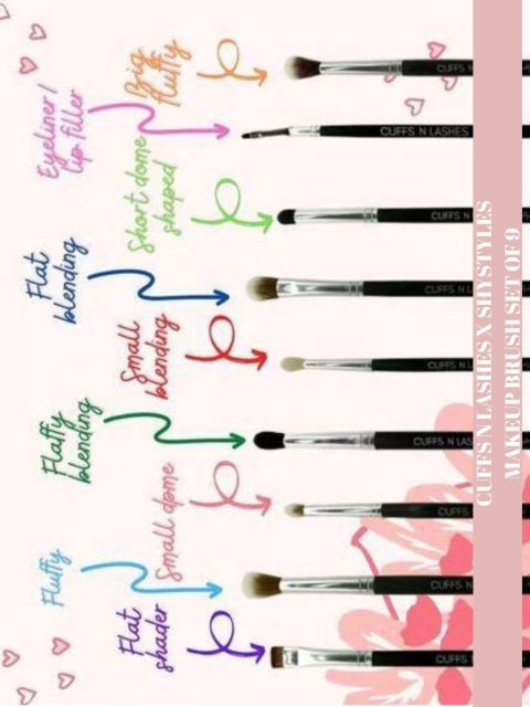 

CUFFS N LASHES Set Of 9 Black Shy Makeup Brushes