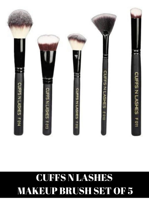 

CUFFS N LASHES Set Of 5 CNL Makeup Brushes, Black