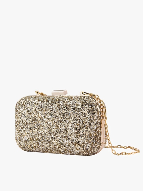

The Purple Sack Gold-Toned Embellished Box Clutch