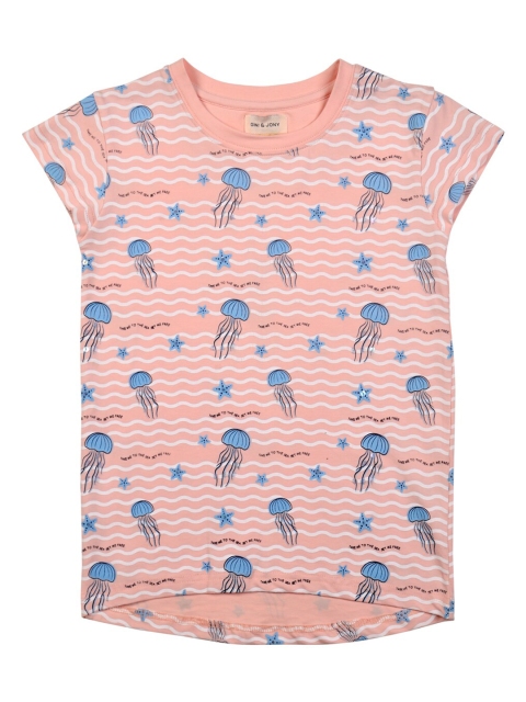 

Gini and Jony Peach-Coloured Print Top