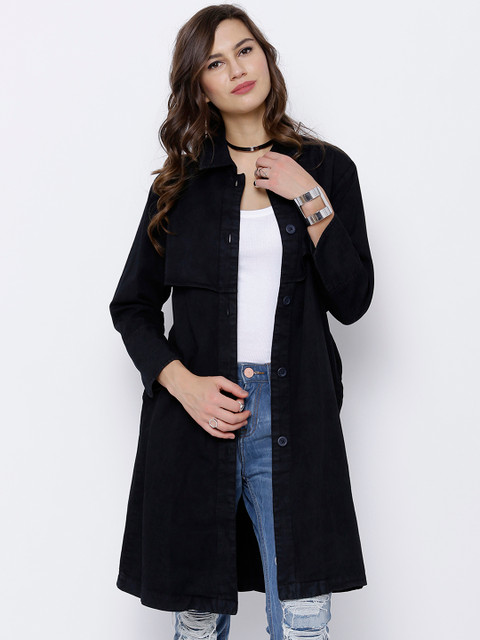 

Tokyo Talkies Navy Long-Line Jacket, Navy blue