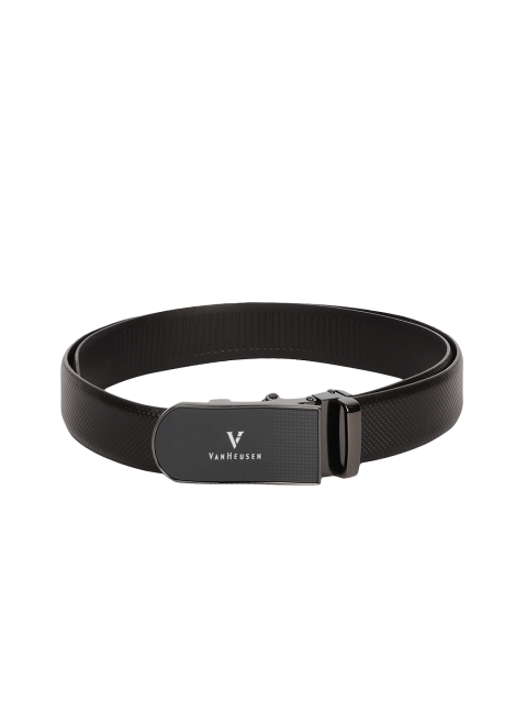 

Van Heusen Men Black Textured Leather Belt
