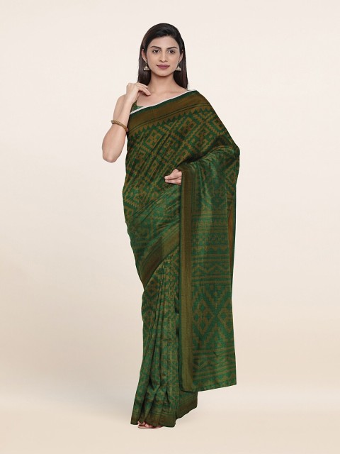 

Pothys Green & Mustard Printed Saree
