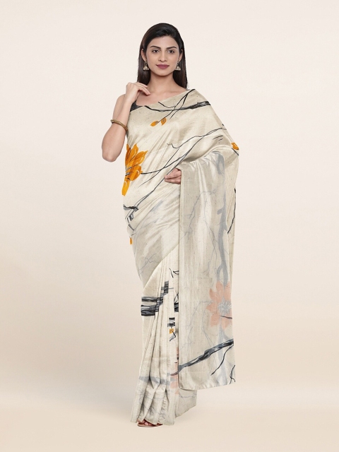 

Pothys Off White Floral Saree