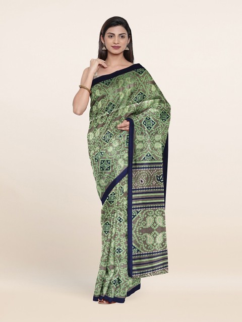 

Pothys Green & Black Printed Saree