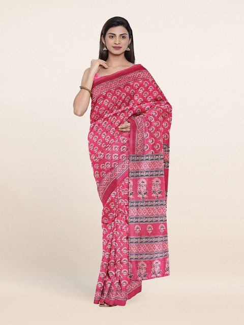 

Pothys Pink & Black Saree