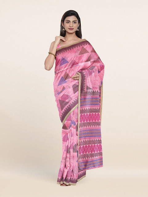 

Pothys Pink & Blue Saree