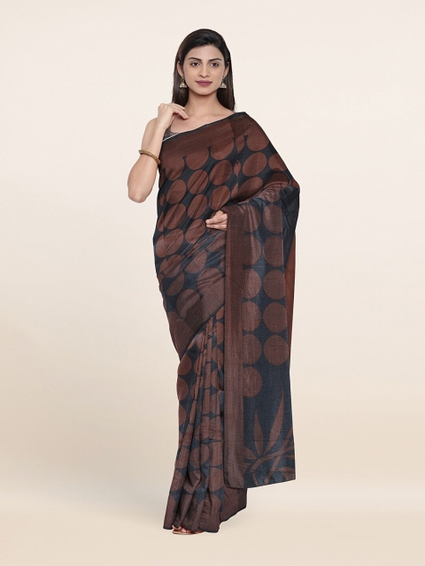

Pothys Black & Brown Printed Saree