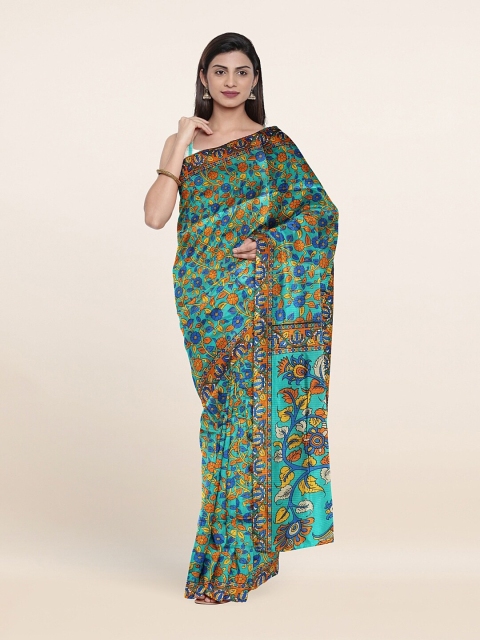 

Pothys Green & Blue Floral Saree