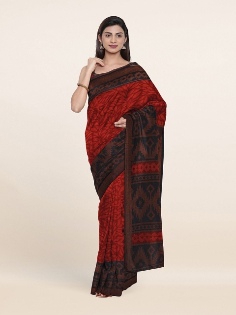 

Pothys Maroon & Blue Floral Saree