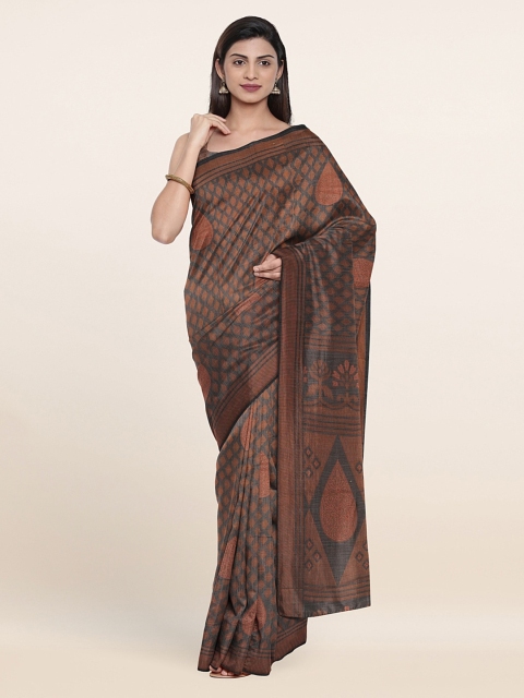 

Pothys Grey & Brown Printed Saree