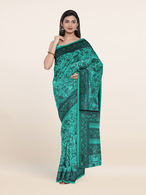 

Pothys Sea Green & Blue Floral Saree