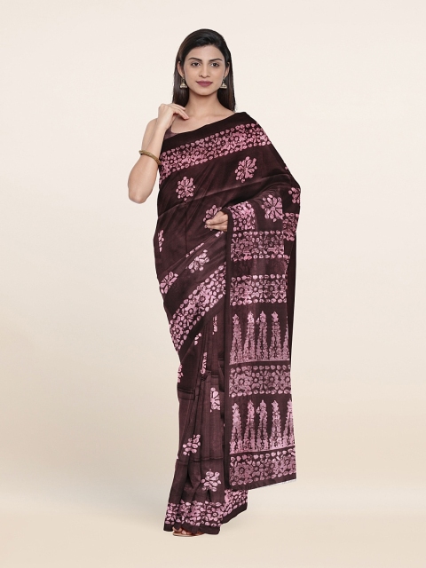 

Pothys Purple & Pink Batik Saree