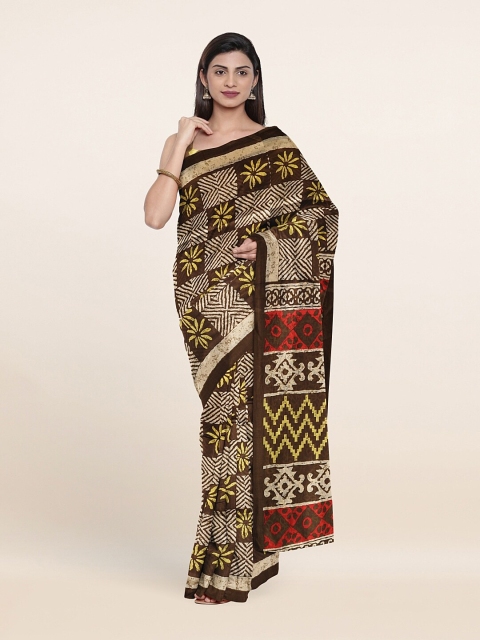 

Pothys Brown & Red Floral Saree
