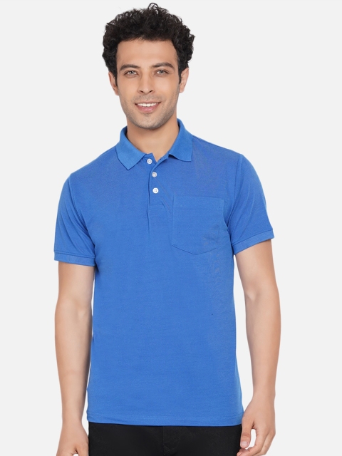 

Dais Men Blue Polo Collar T-shirt