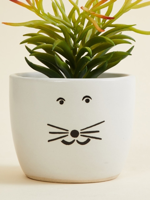 

Home Centre Malta White Printed Ceramic Planter