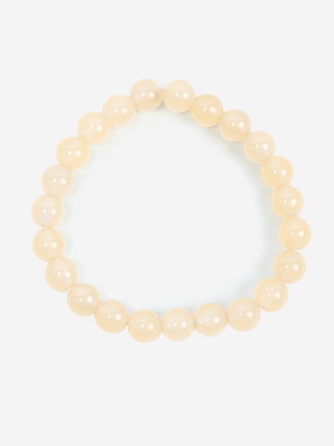 

BuckleUp Unisex Off White Crystals Bracelet