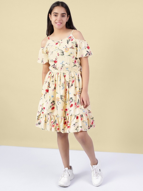 

Naughty Ninos Girls Beige Floral Dress
