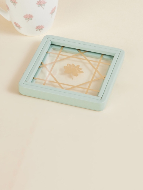 

Home Centre Blue Printed Glass Coaster