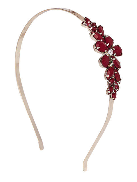 

Kazo Maroon & Gold-Toned Embellished Hairband