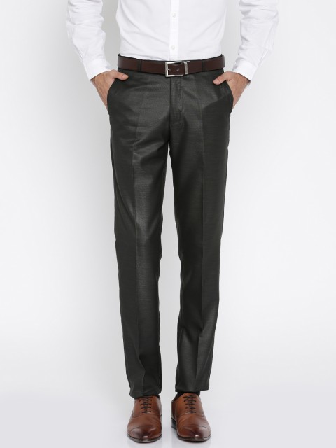 

Independence Men Charcoal Grey Slim Fit Formal Trousers