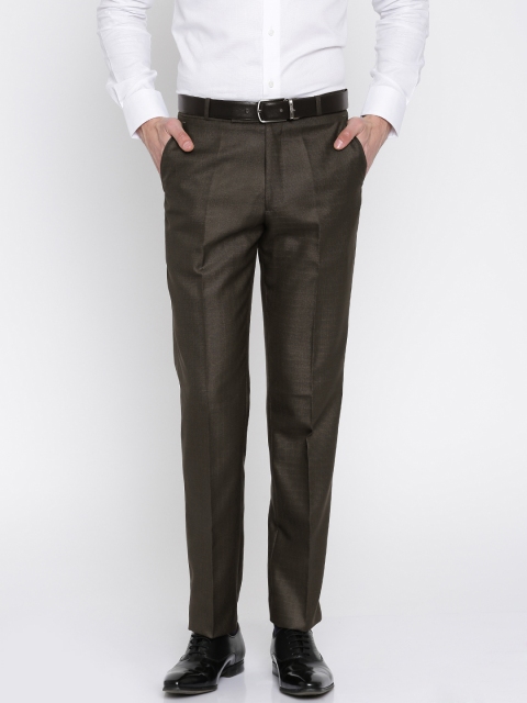 

Independence Men Brown Patterned Slim Fit Formal Trousers