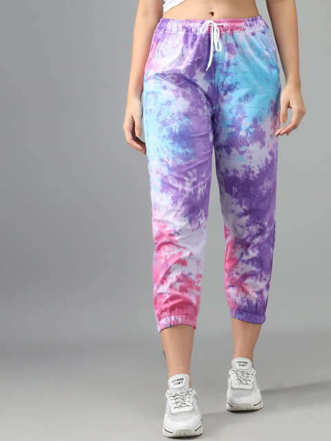 

FurryFlair Women Purple Floral Printed Original Joggers Trousers