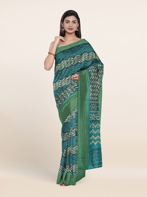 

Pothys Blue & Green Zari Saree