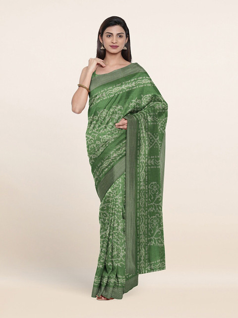 

Pothys Green & White Floral Saree