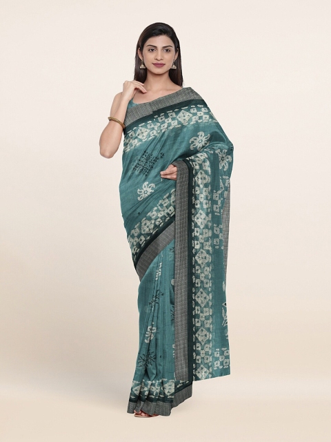 

Pothys Green & White Printed Saree