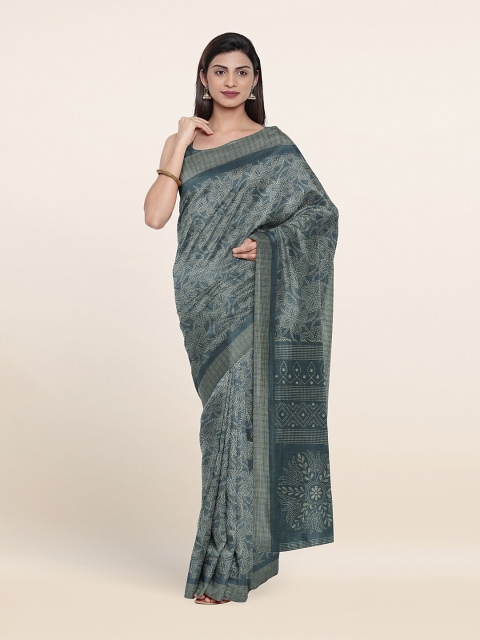 

Pothys Blue & White Floral Saree