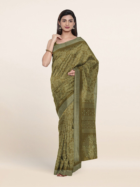 

Pothys Green & White Floral Saree