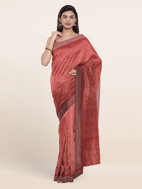 

Pothys Pink & White Floral Saree