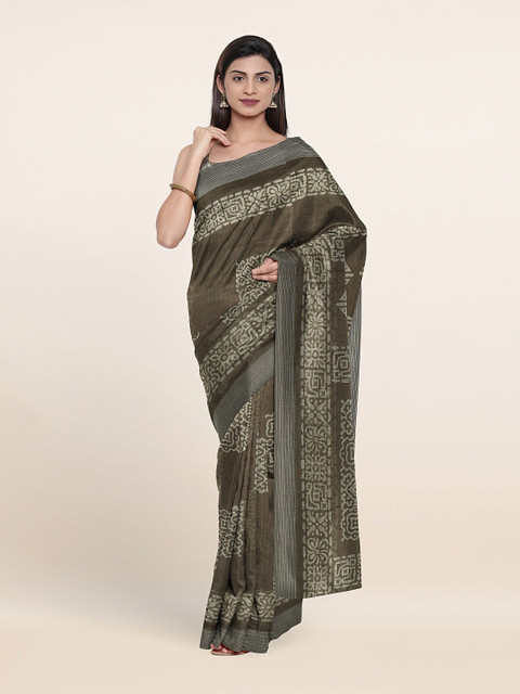 

Pothys Grey & White Ethnic Motifs Saree